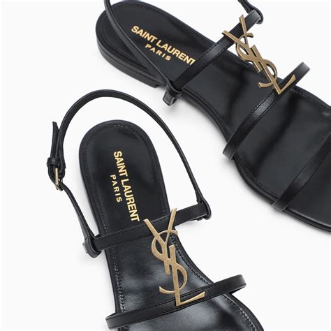 ysl cassandre sandal black|saint laurent bleach flat sandals.